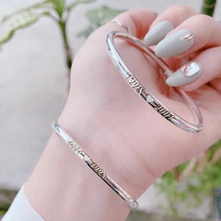 vòng bạc ta khắc tên đủ cỡ
