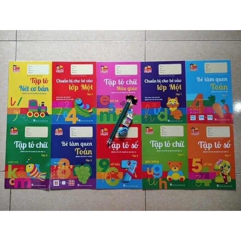sét 10 quyển tập tô số và chữ