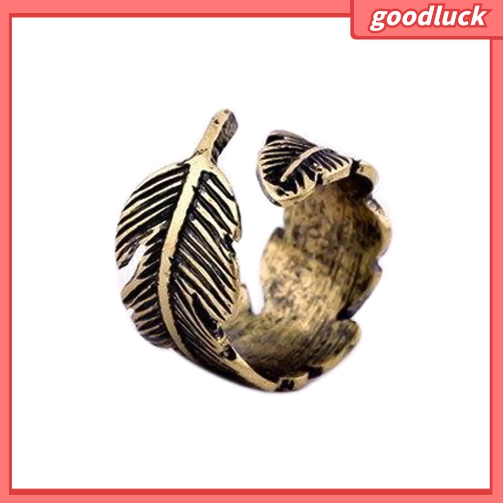 Nhẫn hở hình chiếc lá bằng đồng có thể điều chỉnh phong cách cổ điển cho nam và nữ