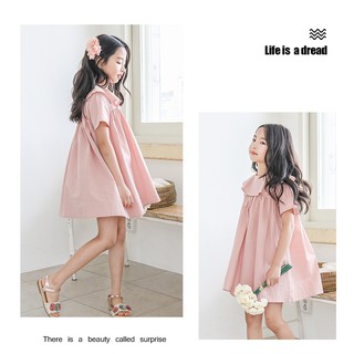 Đầm Babydoll cổ bèo - Đầm bé gái