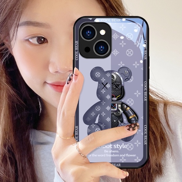 Ốp Điện Thoại Kính Cường Lực Cứng Trang Trí Cho iphone 15 14 11 12 13 promax 7 8 plus x xs xr xsmax