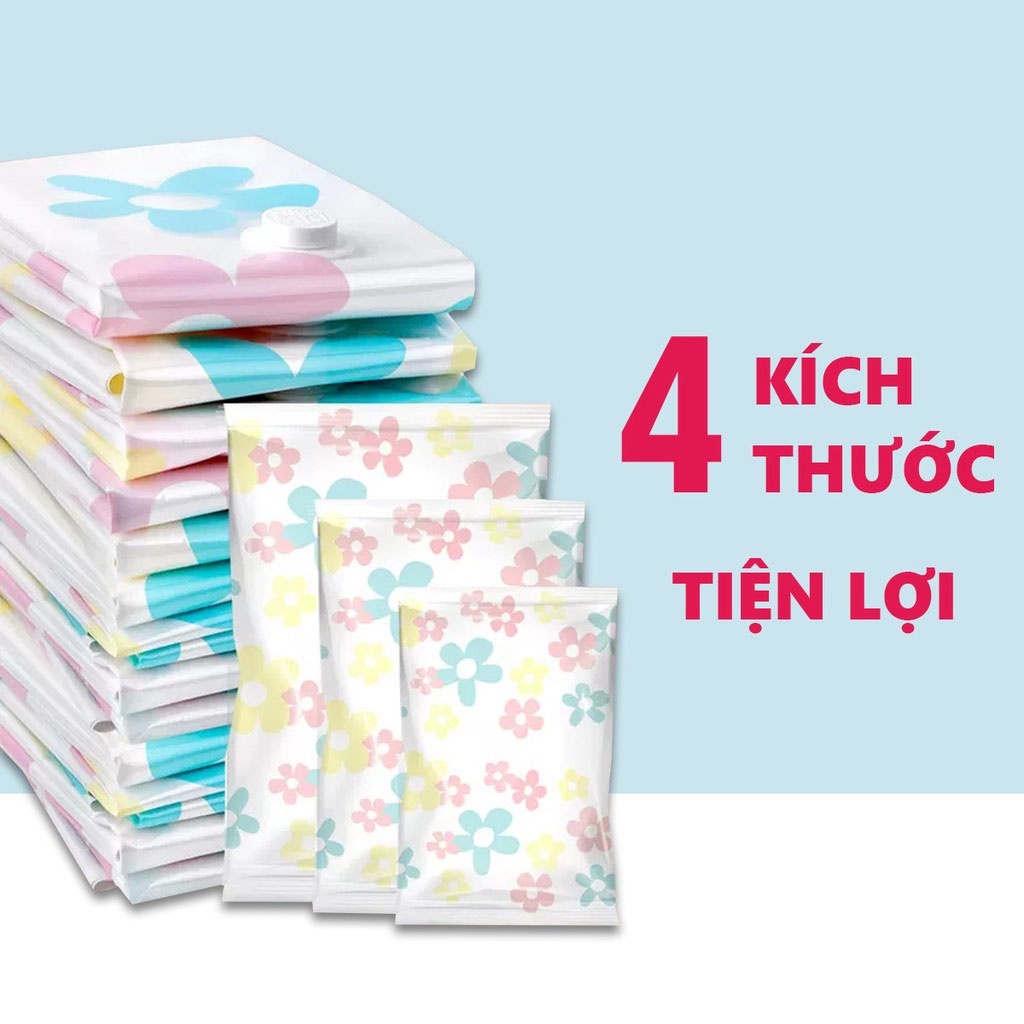 Máy hút chân không quần áo, Túi hút chân không quần áo chăn màn - Combo 10 túi- Gọn gàng, chống nấm mốc -Tặng bơm điện
