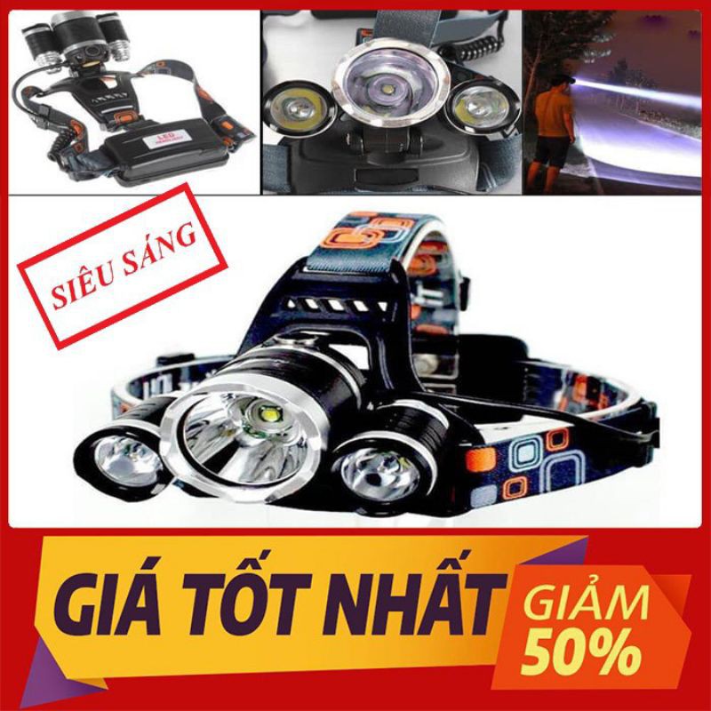 [FREESHIP] Đèn Pin Đội Đầu Siêu Sáng HIGH POWER HEADLAMP T6 Chính Hãng - Bảo hành 6 tháng