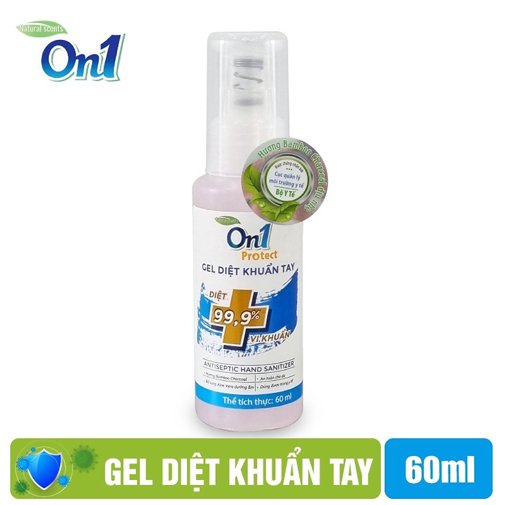 COMBO 2 Chai Gel rửa tay diệt khuẩn On1 Protect 60mlx2