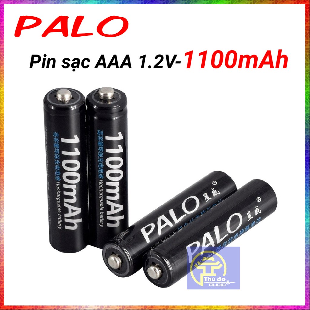 [Mã ELFLASH5 giảm 20K đơn 50K] Vỉ 4 pin sạc Palo AAA Ni-Mh 1100Mah,pin tiểu nhỏ ,pin đũa