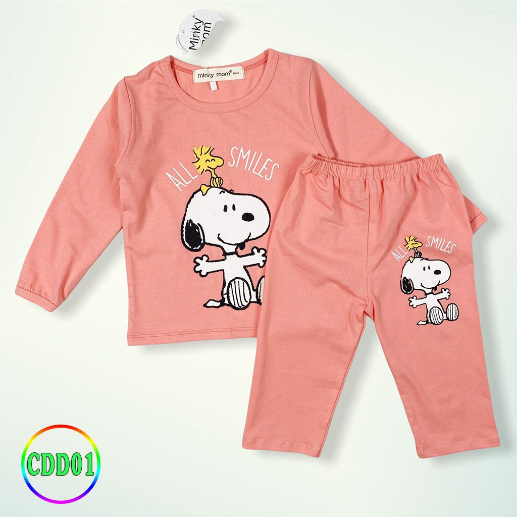 [CDD01] Bộ Dài Tay Cotton 100% MINKY MOM Mềm Mịn, Thoáng Mát, Thấm Hút Mồ Hôi, Dễ Chịu, Hàng Chuẩn Loại 1 Cho Bé