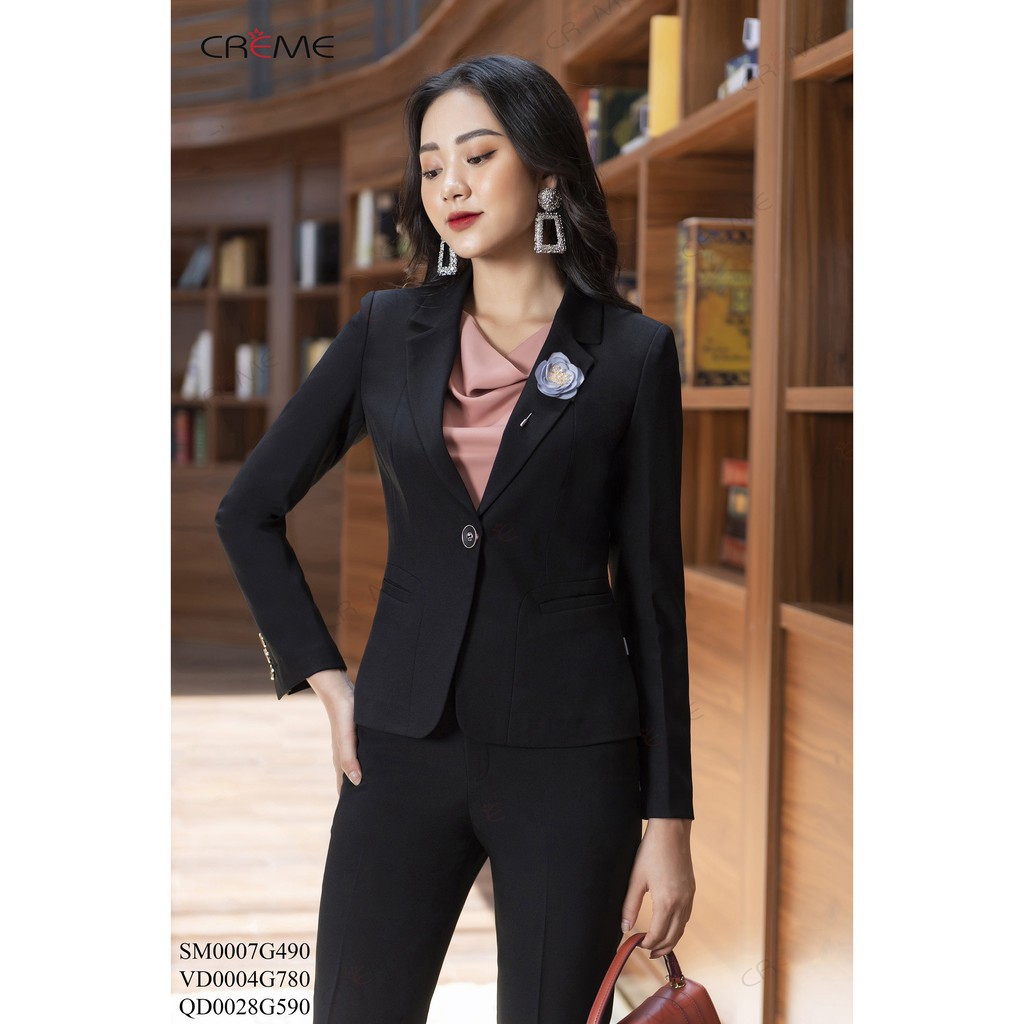 Áo vest nữ công sở dài tay 1 lớp Creme VD0004 | CREME | BigBuy360 - bigbuy360.vn