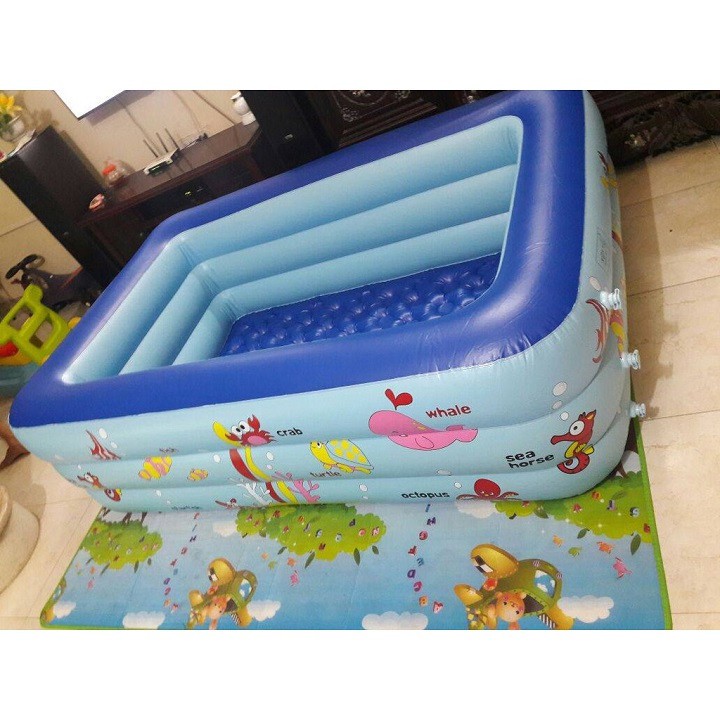 Bể bơi phao 3 tầng cho bé size to 210x145x65cm siêu thích