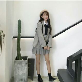 [ORDER] SET VÁY ÁO KẺ CARO ( có video)