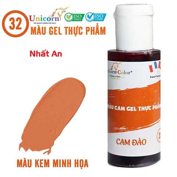 Màu gel thực phẩm Cam đào 28gr Unicorn