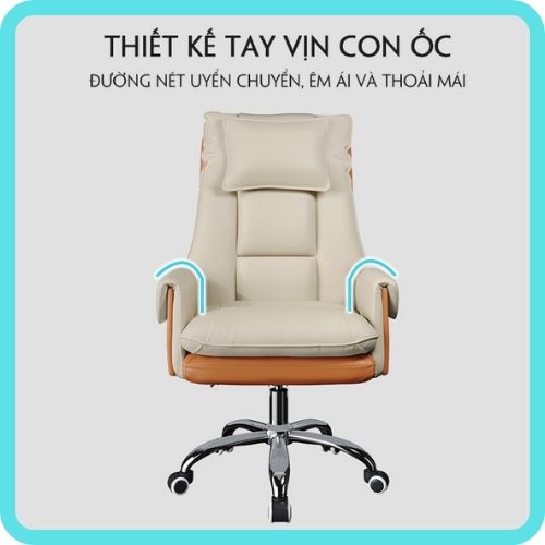 Ghế giám đốc bằng da - Ghế xoay làm việc có gác chân