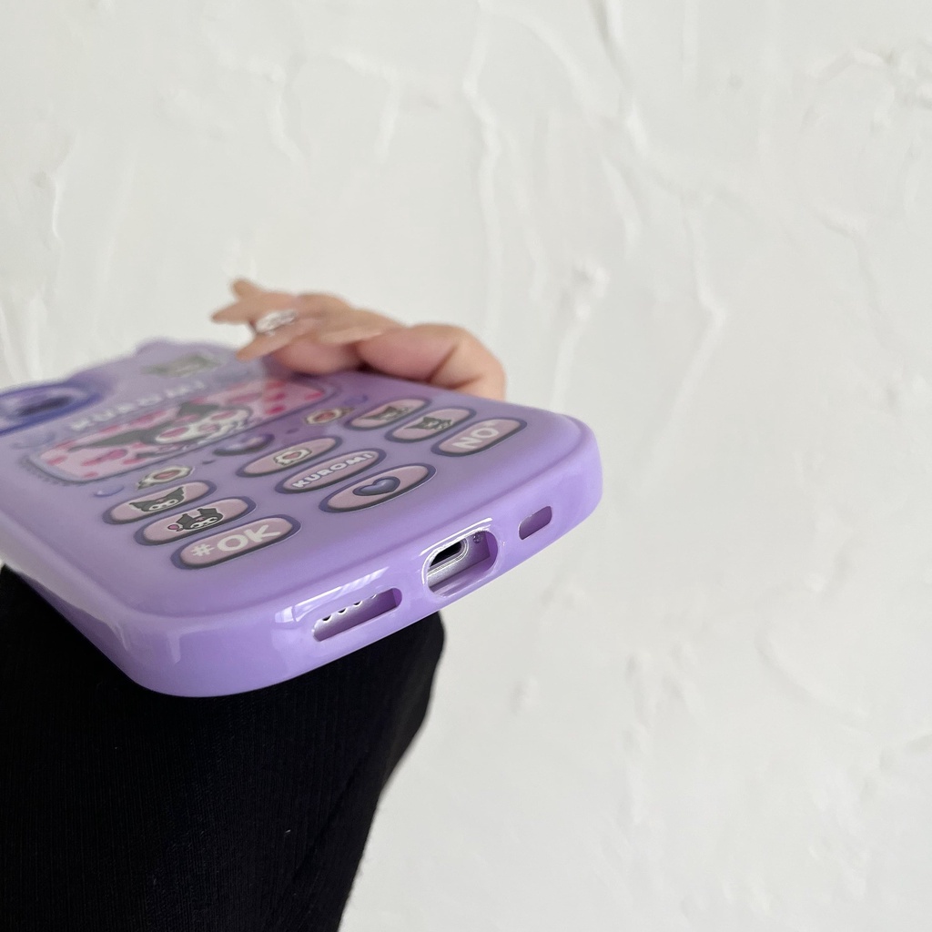 Ốp Điện Thoại Chống Sốc Họa Tiết Kuromi Màu Tím Cho iPhone 14 / 13 / 12 / 11 / X