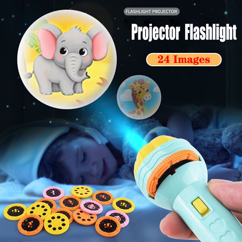 Đèn pin chiếu hình khủng long 24 hình ảnh dành cho bé