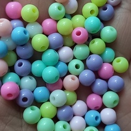 10/25/50gam hạt nhựa tròn size 6mm nhiều màu