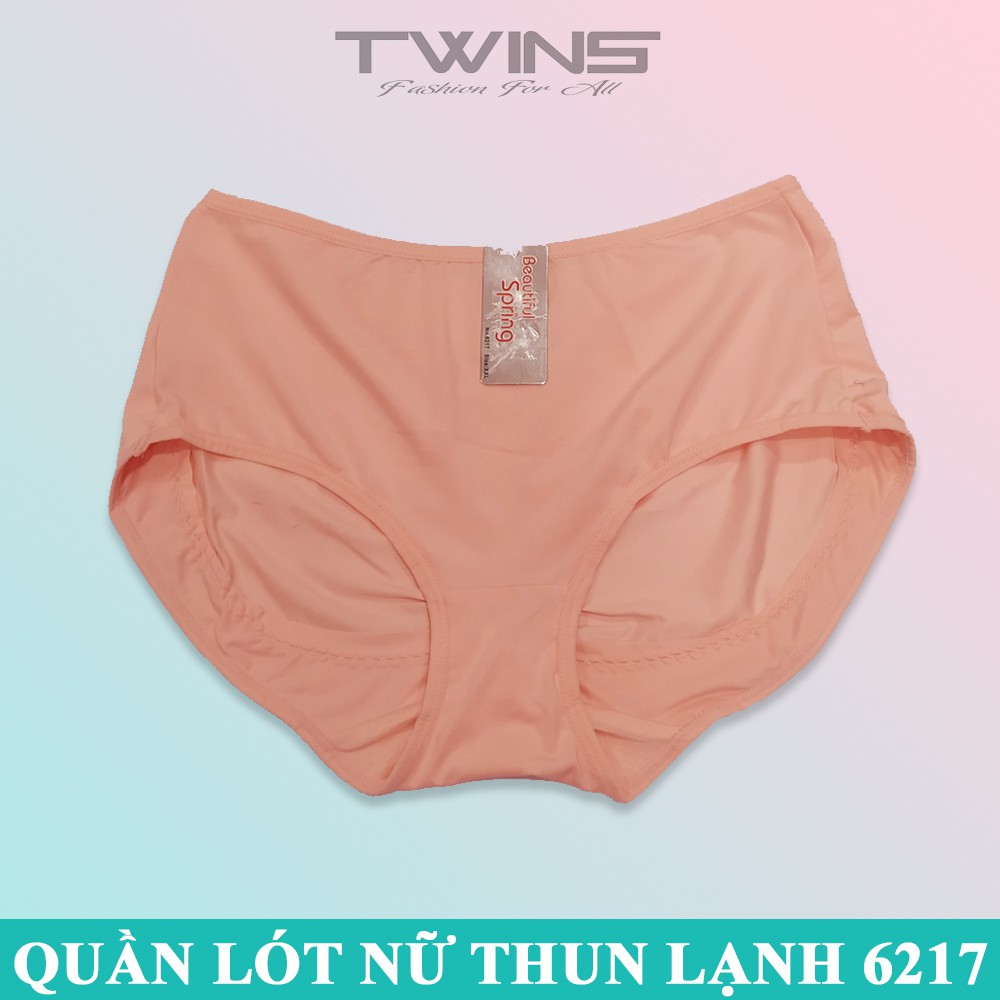 Quần lót nữ thun lạnh trơn cao cấp Beautiful Spring 6217 lưng nhỏ cạp cao ôm bụng chất mềm mịn size 60kg-70kg