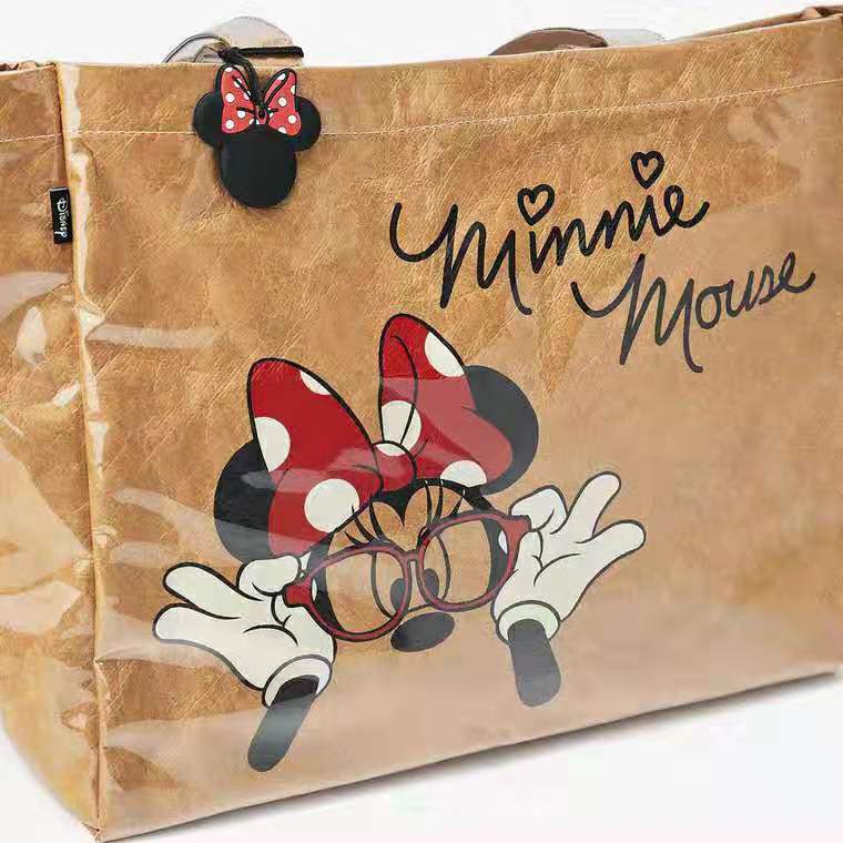 ▨❆ZARA PELA túi nữ mới tote đeo vai Minnie đựng đồ giấy kraft mouse in all-match dễ thương