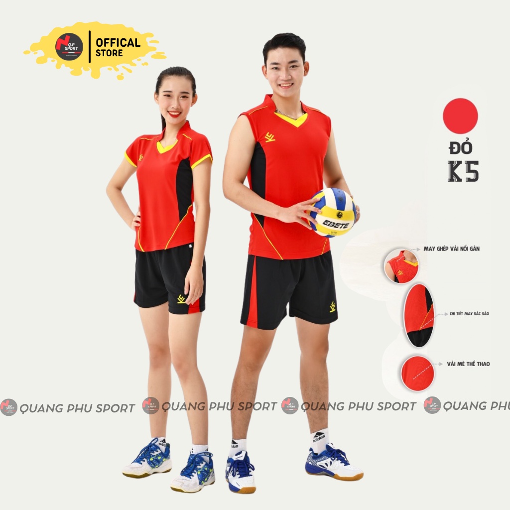 Bộ Quần Áo Bóng Chuyền Nam Nữ Thương Hiệu HIWING Chất Vải Mè Thun Thái Cao Cấp Co Dãn Đa Chiều Mẫu K5