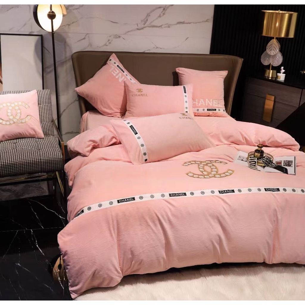 Set nỉ nhung thêu thương hiệu cao cấp 6 món
