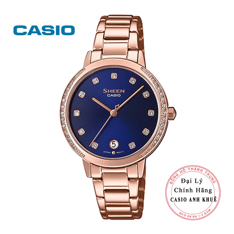 Đồng Hồ Casio Nữ Sheen SHE-4056PG-2AUDF đính pha lê cao cấp