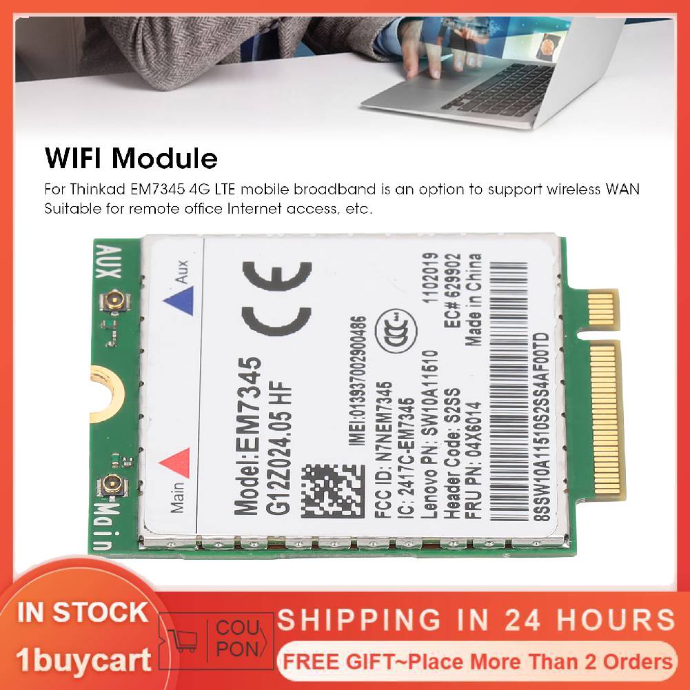 Card Mạng Wifi Không Dây 4g Ngff M2 802.11n Cho Lenovo Em7345
