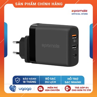 Sạc Promate POWERHUB-QC Công Nghệ Sạc Nhanh QuickCharge 3.0 3