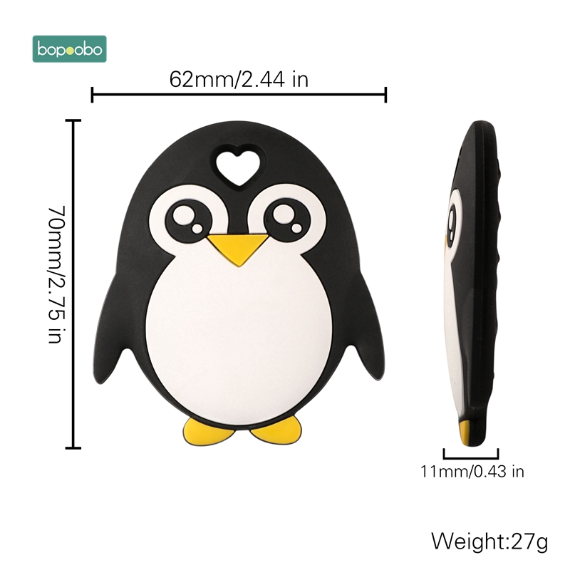 1 cái silicone động vật tình yêu chim cánh cụt Teether BPA miễn phí silicone Teethers