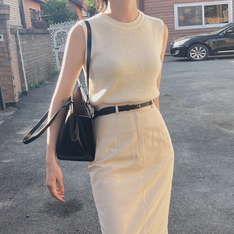 (ORDER) Áo len ba lỗ công sở basic style Hàn Quốc sang trọng