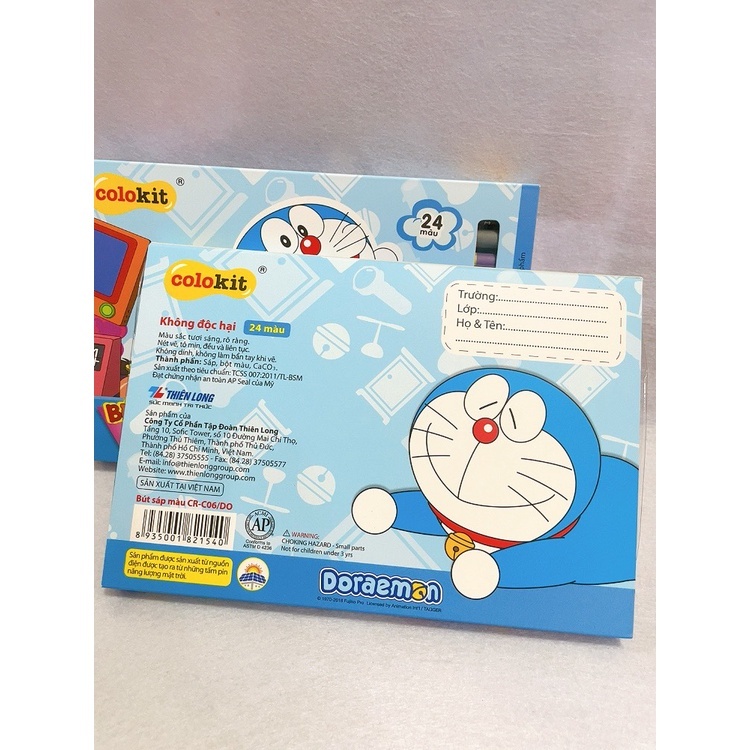 Sáp Màu Colokit Doraemon 10/16/24 Màu Vẽ, Mịn, Đẹp, An Toàn Cho Bé Khi Sử Dụng