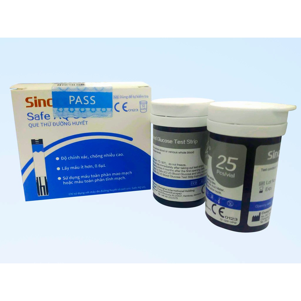 Máy đo đường huyết, Axit Uric 2 trong 1 Sinocare Safe AQ UG (Trọn bộ gồm 50 que thử đường huyết và 50 que thử Axit Uric)