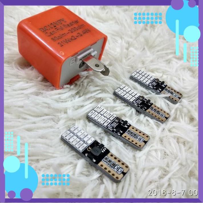 Set 4 đèn LED xi-nhan và cục chớp điện tử cho xe máy