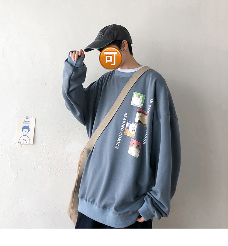 Áo Sweater Dáng Rộng Cổ Tròn Cá Tính Cho Nam | BigBuy360 - bigbuy360.vn