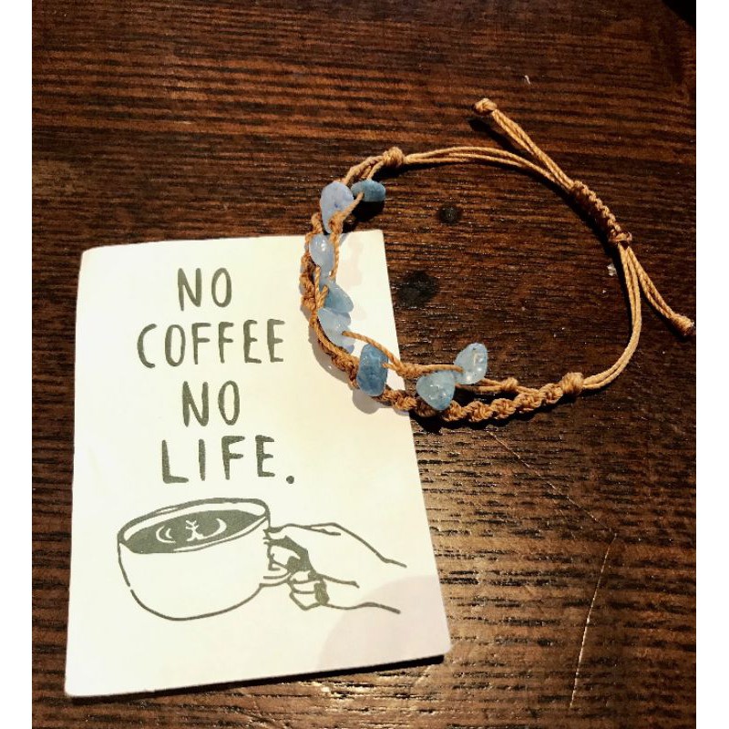 Vòng tay aquamarine macrame