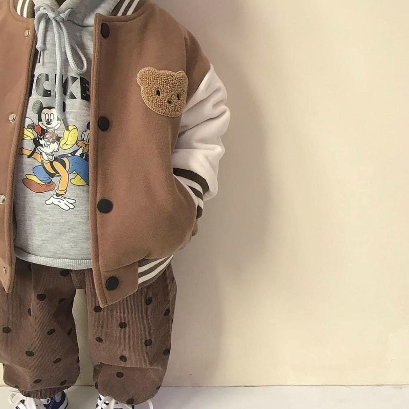 Áo bomber nâu gấu cho bé