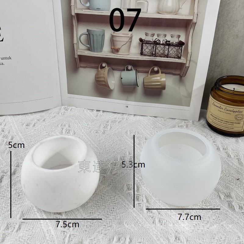 Khuôn silicone Làm Chậu Hoa Hình Tròn / Vuông / Chấm Bi Kích Thước Lớn Tiện Dụng
