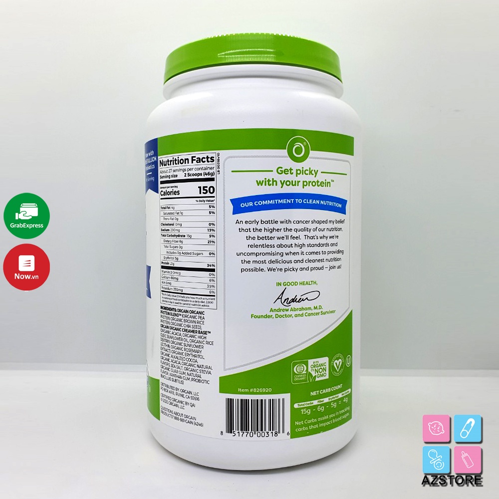 Bột Protein hữu cơ Orgain Organic Protein - Protein hữu cơ tốt nhất hiện nay NoBrand