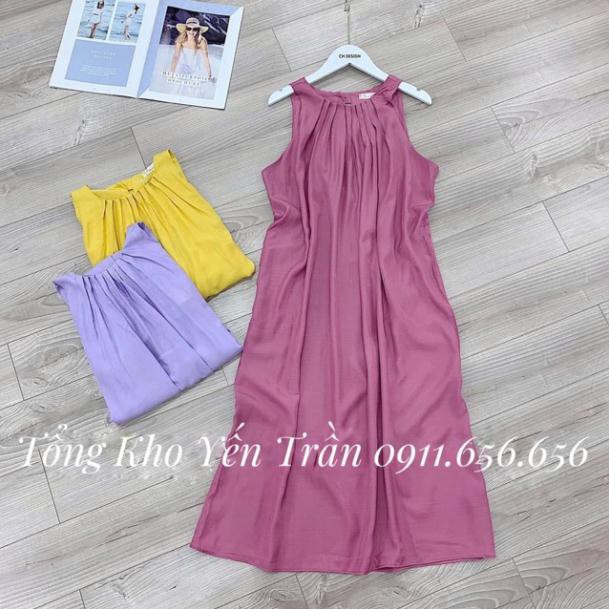 [Yến Trần] Váy đũi yếm - Đầm Maxi Chất Đũi Lụa Dáng Dài Hàng Đẹp Bán TTTM