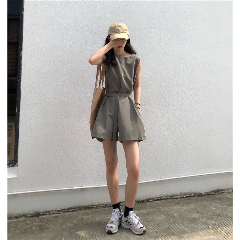 Jumpsuit Ngắn Dáng Rộng Họa Tiết One Piece Thời Trang Hàn Quốc 235179