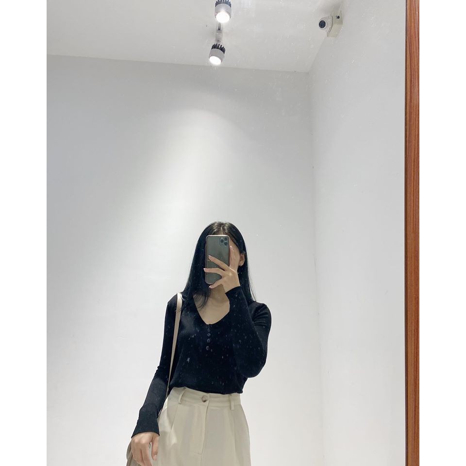 (FREESHIP) Áo len mỏng cổ tim Ulzzang