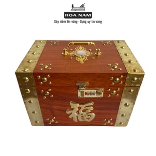 Hộp đựng trang sức chữ phúc bằng gỗ hương cao cấp