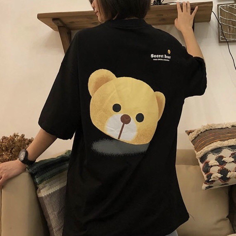 Áo thun FREESIZE FREESHIPÁo thun tay lỡ mặt gấu [ao thun unisex