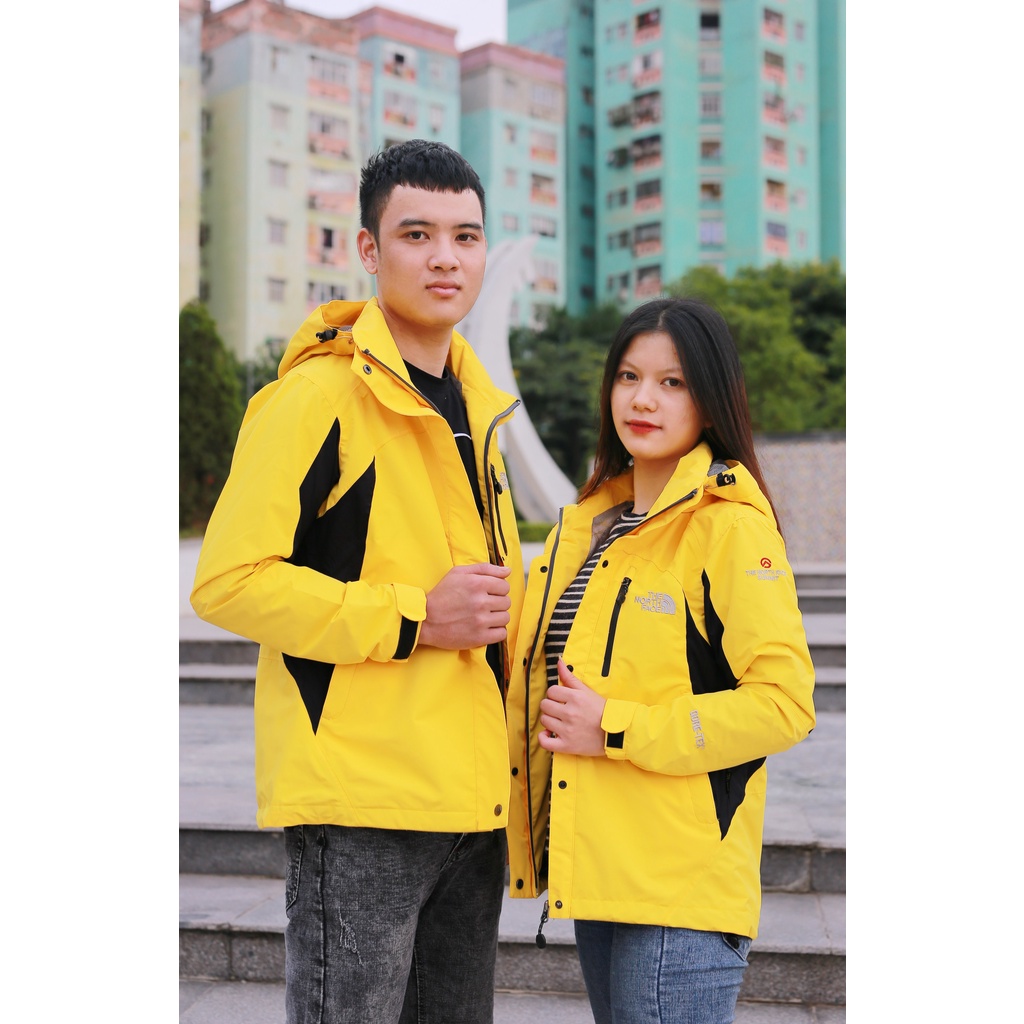 Áo gió nữ 2 lớp, chống nước,chống gió,cản bụi,thời trang cao cấp màu vàng tươi hot 2021