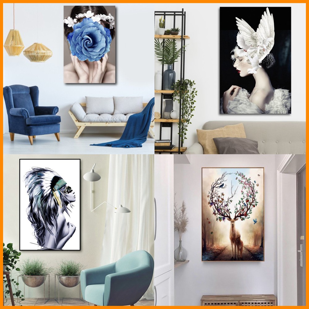 20 Tranh treo tường đẹp giá xưởng -kèm khung cao cấp -tranh treo tường giá xưởng-tặng đinh đa năng treo tranh