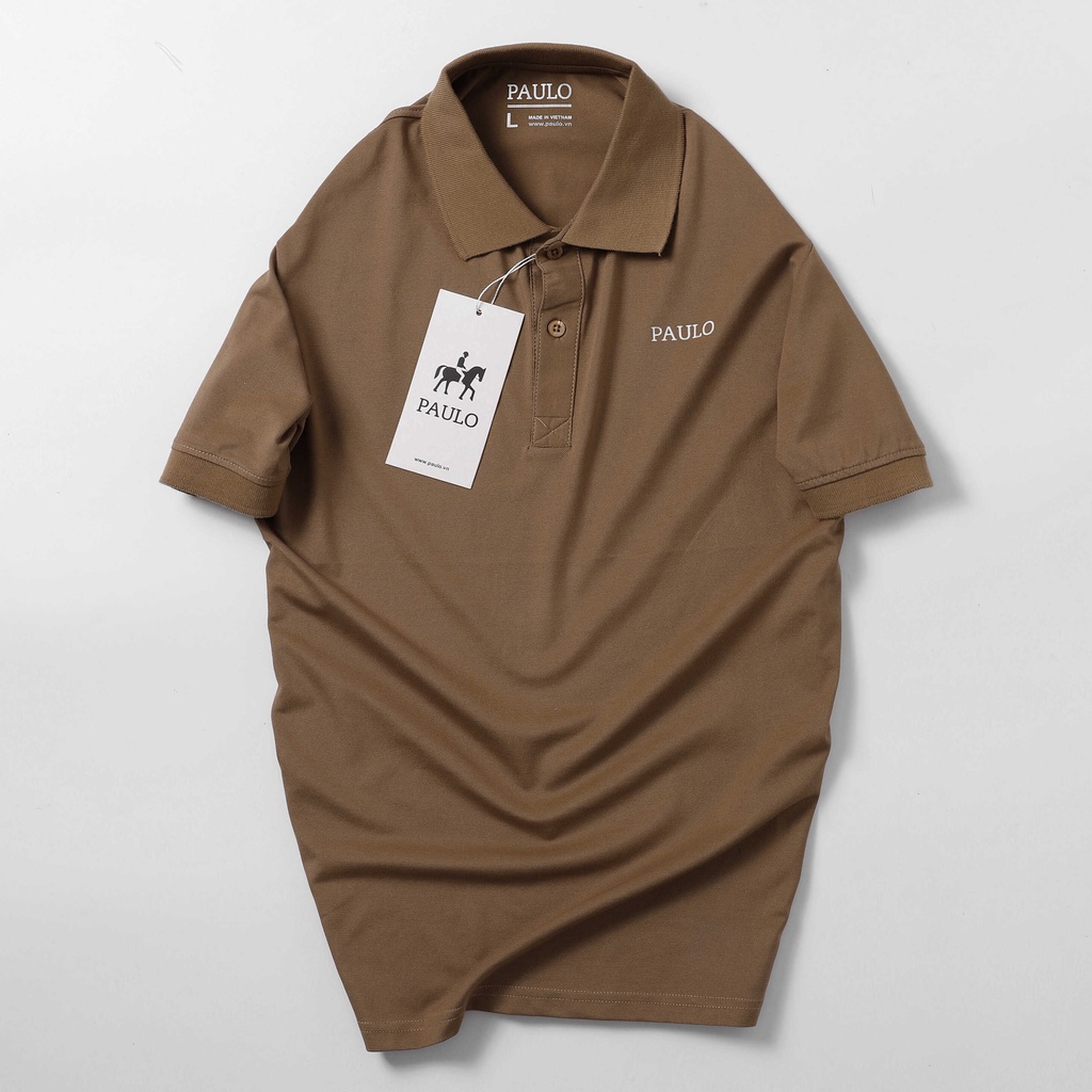 Áo thun POLO nam cổ bẻ BASIC CVC vải cá sấu Cotton kháng khuẩn, chống nhăn, thoáng mát - PAULO