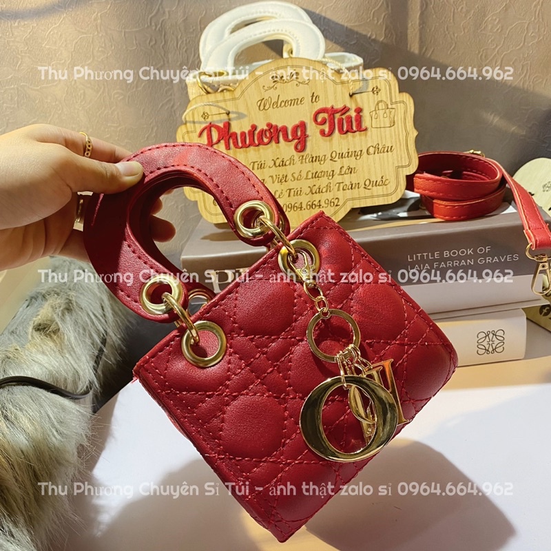 Túi đeo chéo LADY Đio mini size 13 thời trang  hot trend tặng kèm chùm logo (cam kết hàng chuẩn hình
