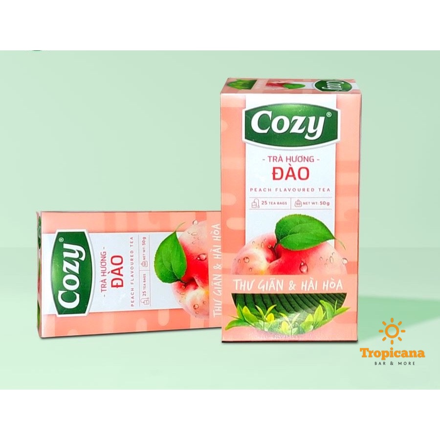Cozy TRÀ túi lọc ĐÀO/ VẢI - Hộp 25 túi