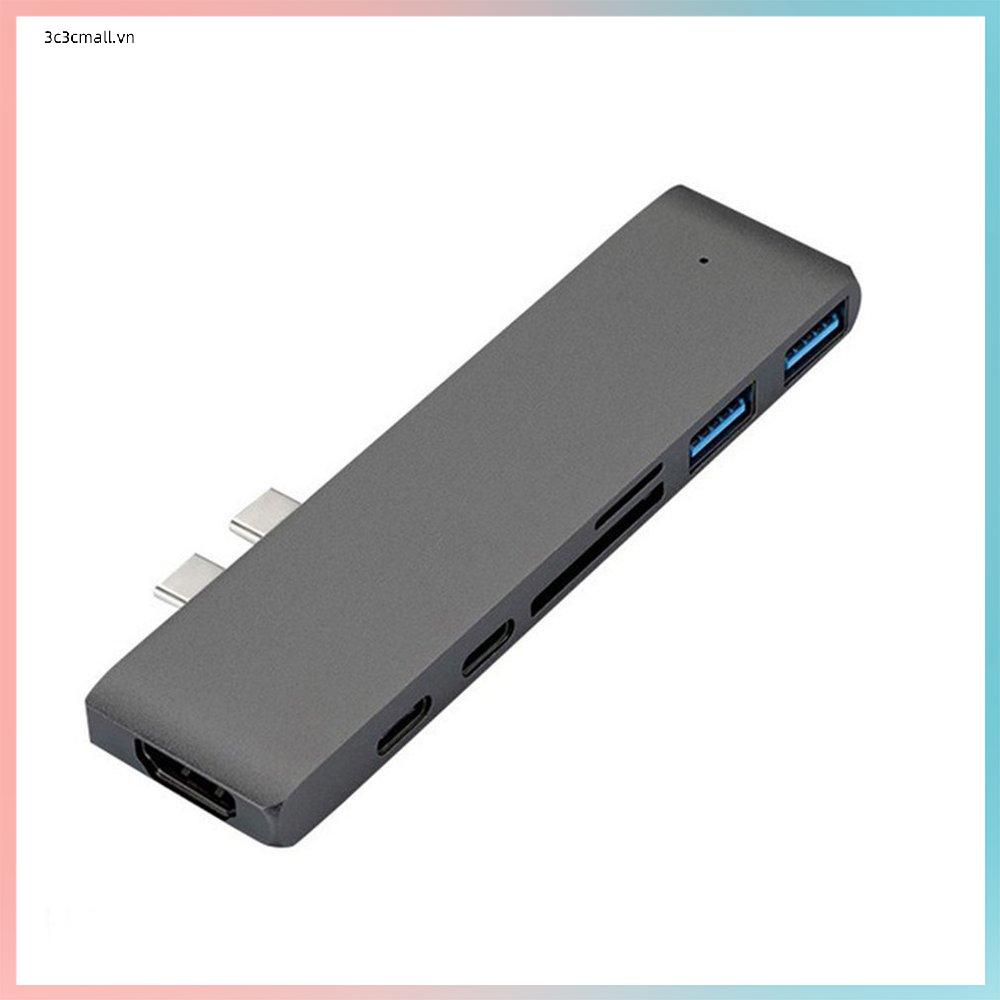 ✨chất lượng cao✨ USB 3.1 Type-C Hub To HDMI-compatible Adapter 4K Thunderbolt 3 USB C Hub with Hub 3.0 TF Reader Slot PD for MacBook Pro/Air