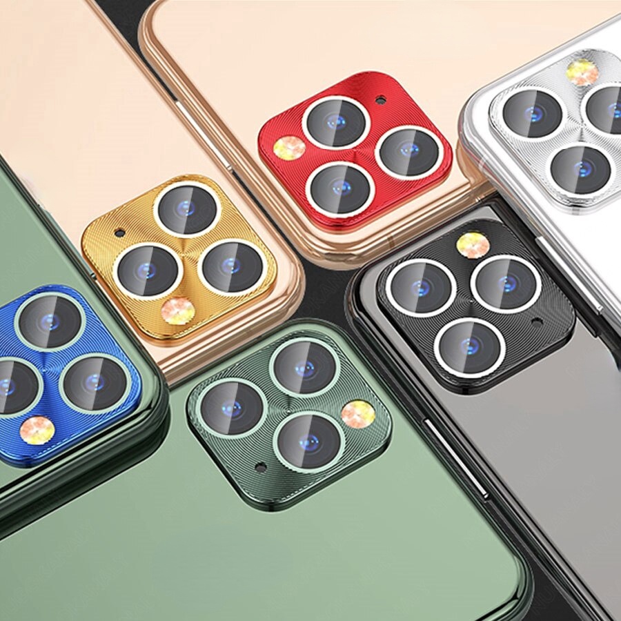 2 in 1 Protector Camera Glass For iPhone 11 Pro Max Metal Ring Protector Case