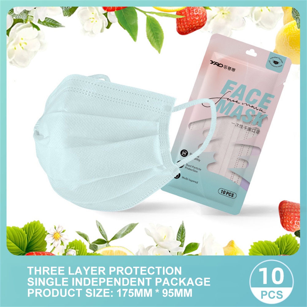 Set 10 Khẩu Trang Ba Lớp Dùng Một Lần Có Hương Thơm Dành Cho Nữ