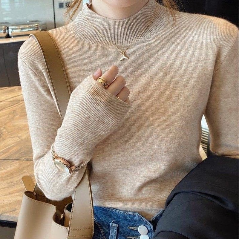 Áo Len Usagi Sweater Cổ Đứng 4 Màu Siêu Ấm Cho Nữ