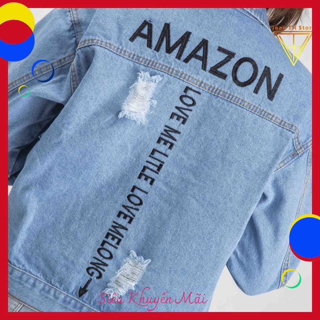 Áo khoác jean nữ Amazon thời trang, áo khoác bò nữ trẻ trung, năng động AKG7 victoryshop11